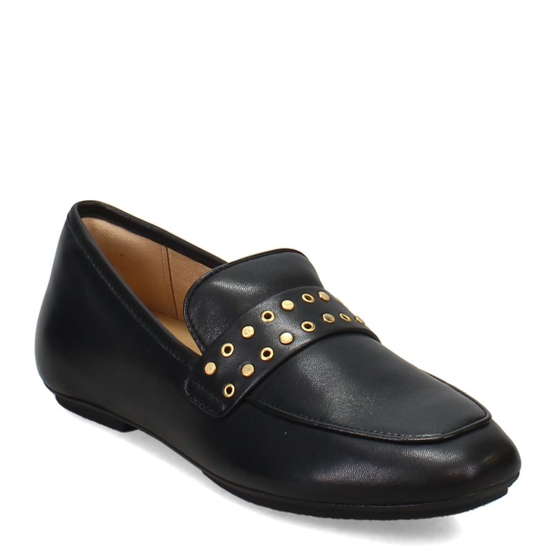 HY1 001 Womens Fit Flop Delicato Stud And Eyelet Loafer Black