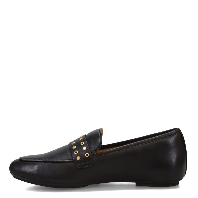 HY1 001 Womens Fit Flop Delicato Stud And Eyelet Loafer Black 2