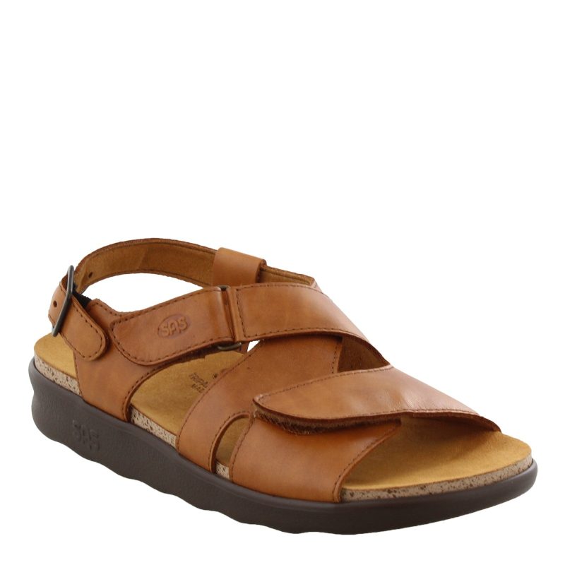 Huggy Caramel Womens Sas Huggy Cross Strap Sandal Brown Caramel