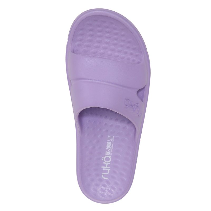 I0464M1500 Womens Ryka Restore Slide Recovery Sandal Purple 5