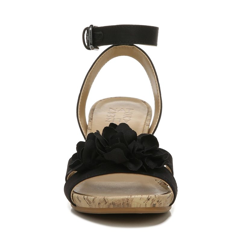 I0629F1002 Womens Naturalizer Areda Flower Wedge Sandal Black 2