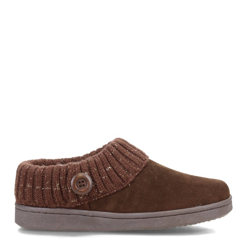 ICL31459C BROWN Womens Clarks Sweater Collar Slipper Brown Gold 1 8e65e9c1 11e8 4d0e ab4b 15c065b7e60c