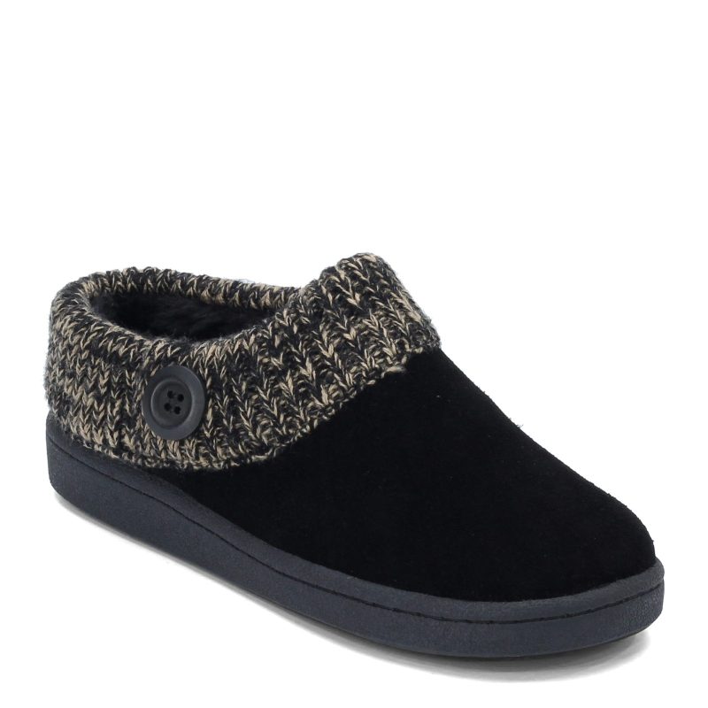 Icl31459 A 201 Womens Clarks Sweater Collar Clog Slipper Black