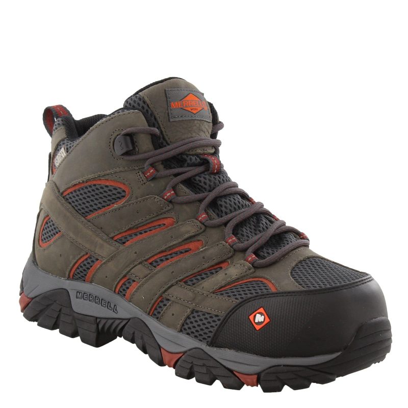 J11515W Mens Merrell Moab Vertex Mid Waterproof Comp Toe Wide Width Pewter