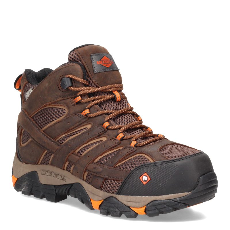 J11617 W Mens Merrell Moab Vertex Mid Waterproof Comp Toe Wide Width Clay