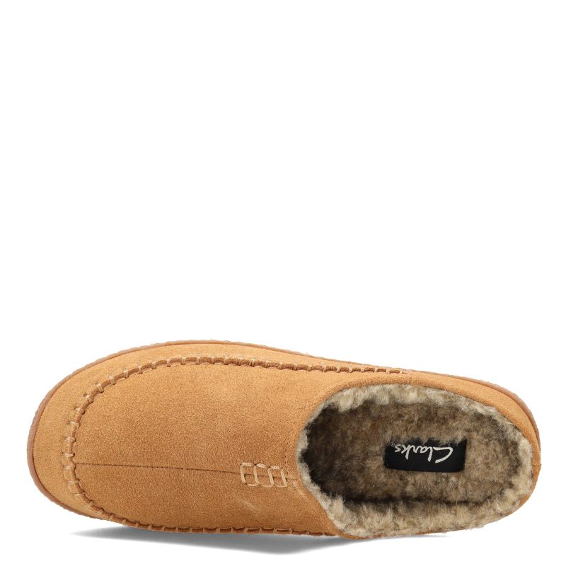 Jms0345 211 Mens Clarks Baseball Stitch Clog Slipper Cinnamon 5