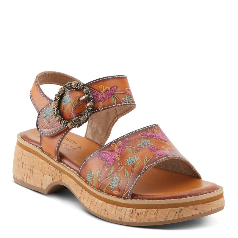 KENNA CAM Womens L Artiste By Spring Step Kenna Sandal Camel Multi