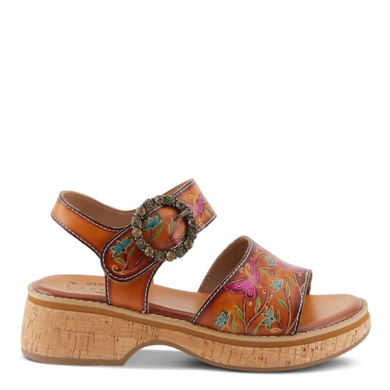 KENNA CAM Womens L Artiste By Spring Step Kenna Sandal Camel Multi 1