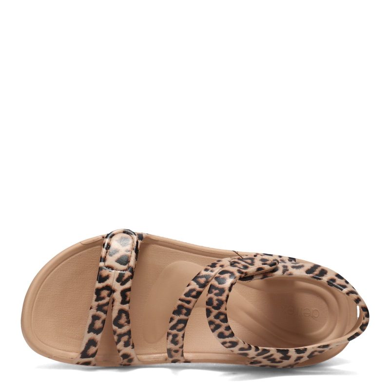 L8004 W Womens Aetrex Jillian Sport Sandal Leopard 5