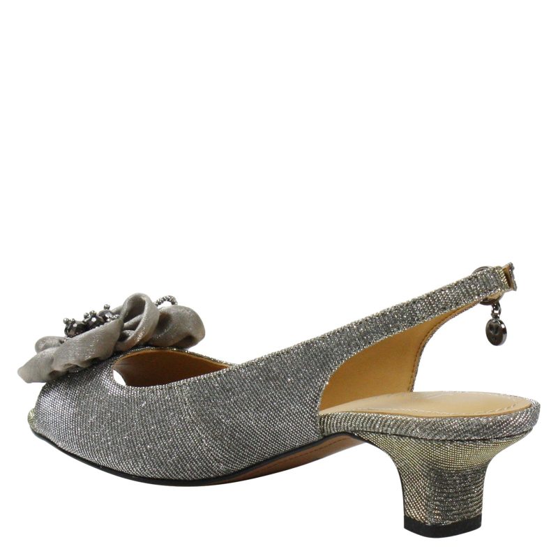 LEONEL GFPEW Womens J Renee Leonelle Sandal Pewter Sparkle 4