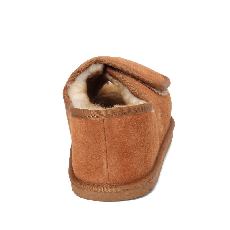 M1018 Cnt Mens Lamo Open Toe Wrap Slipper Chestnut 4