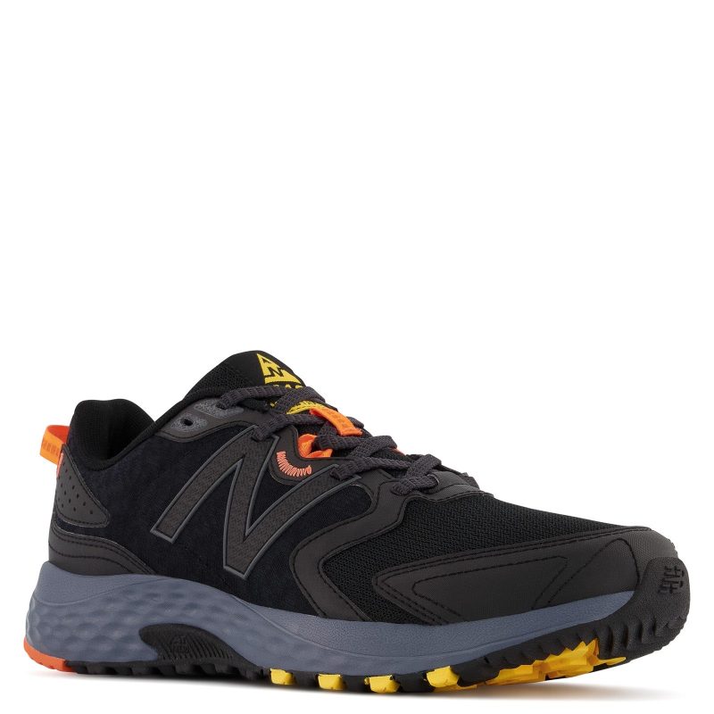 MT410CK7 Mens New Balance Mt410 V7 Trail Running Shoe Black Grey Orange