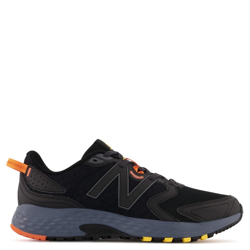 MT410CK7 Mens New Balance Mt410 V7 Trail Running Shoe Black Grey Orange 1