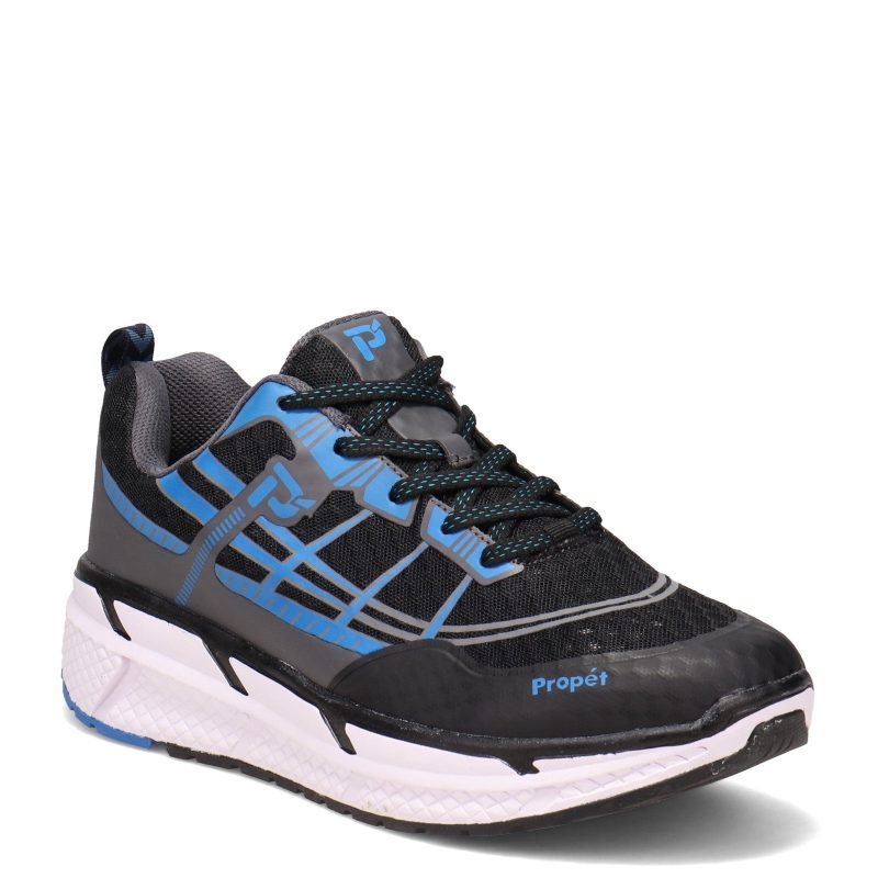 Maa202 M Blb Mens Propet Ultra Lace Walking Shoe Black Blue