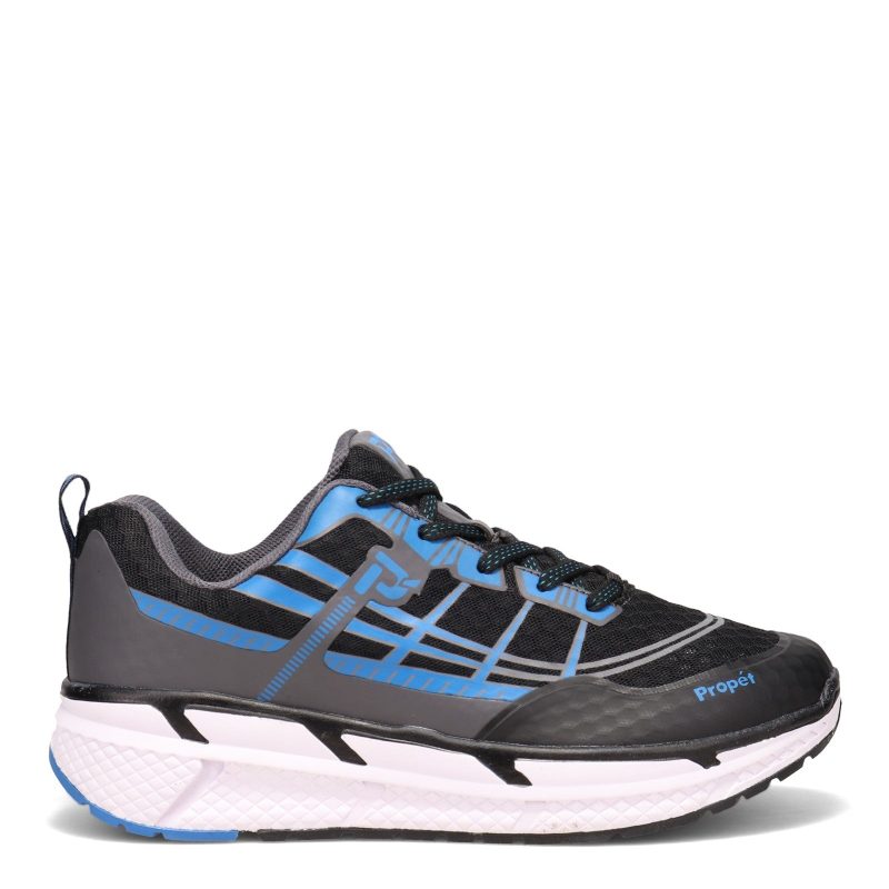 Maa202 M Blb Mens Propet Ultra Lace Walking Shoe Black Blue 1