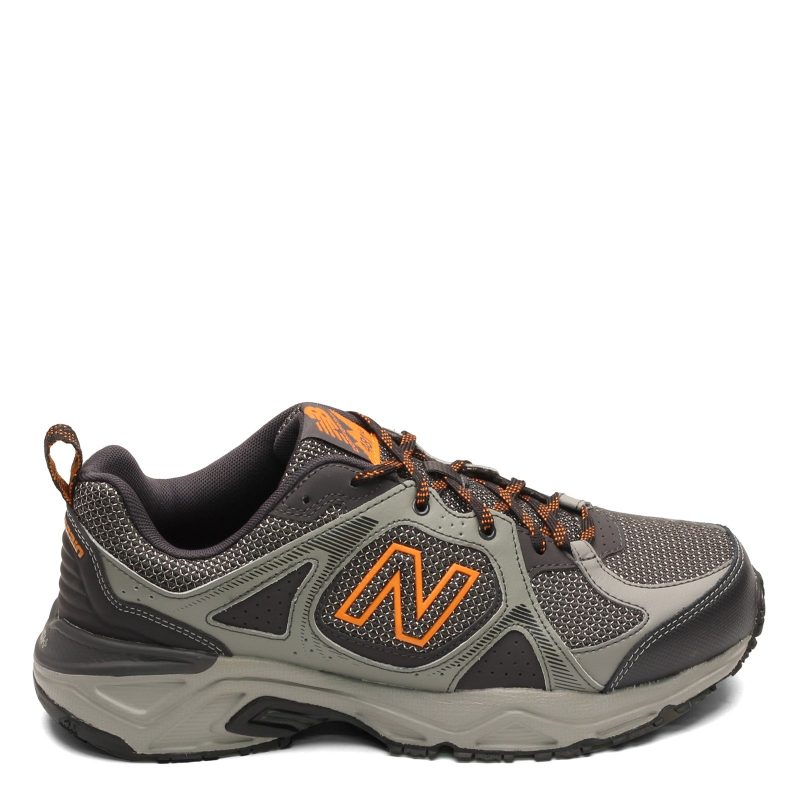 Mt481 Lc3 Mens New Balance Mt481v3 Trail Running Shoe Gray Black Orange 1