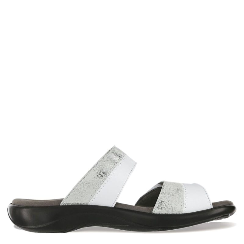 NUDU SLIDE WHIT Womens Sas Nudu Slide Sandal White Silver 1