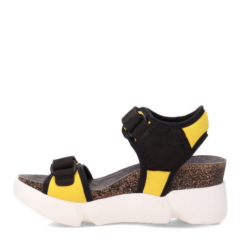 P144727 006 Womens Fly London Sigo Sandal Black Yellow 3