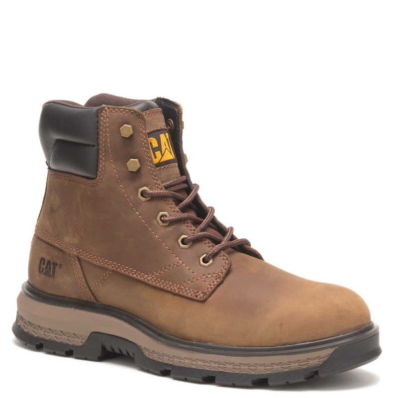 P51059 Mens Caterpillar Exposition Hiker 6in Soft Toe Work Boot Brown