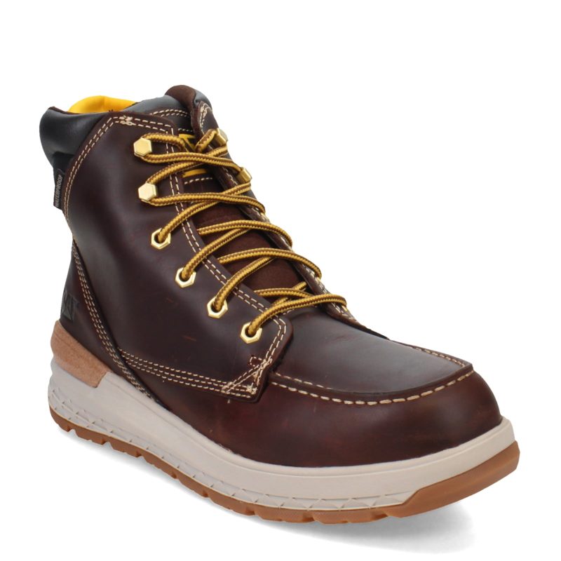 P51076 Mens Caterpillar Impact Waterproof Soft Toe Work Boot Friar Brown