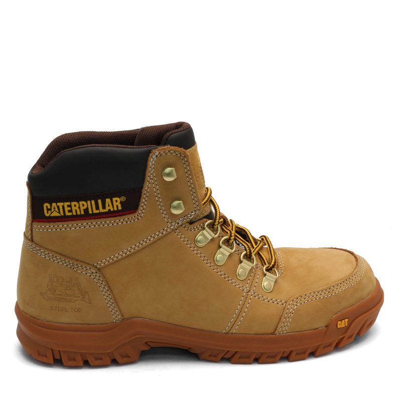 P90801 Mens Caterpillar Outline Steel Toe Work Boot Honey 1 6ee35ab5 1487 4ad3 8901 5d7fec0bec79