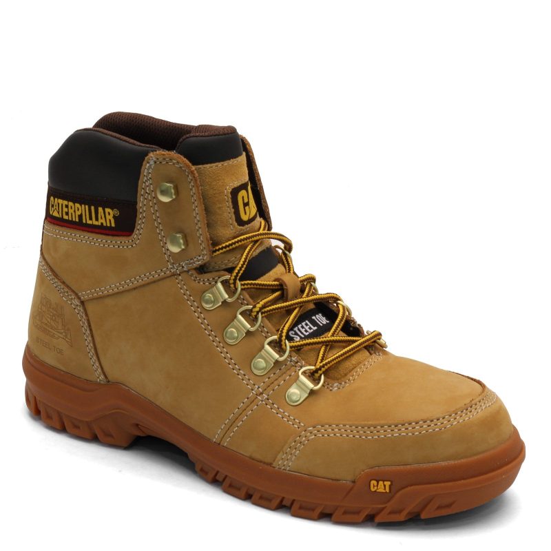 P90801 Mens Caterpillar Outline Steel Toe Work Boot Honey 3a5628e8 a977 4f8f ae33 dff0aa82d0a9