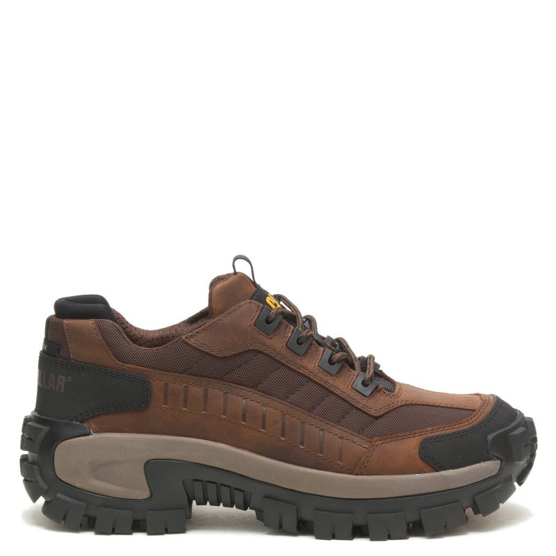 P91338 Mens Caterpillar Invader Steel Toe Work Shoe Dark Brown 1