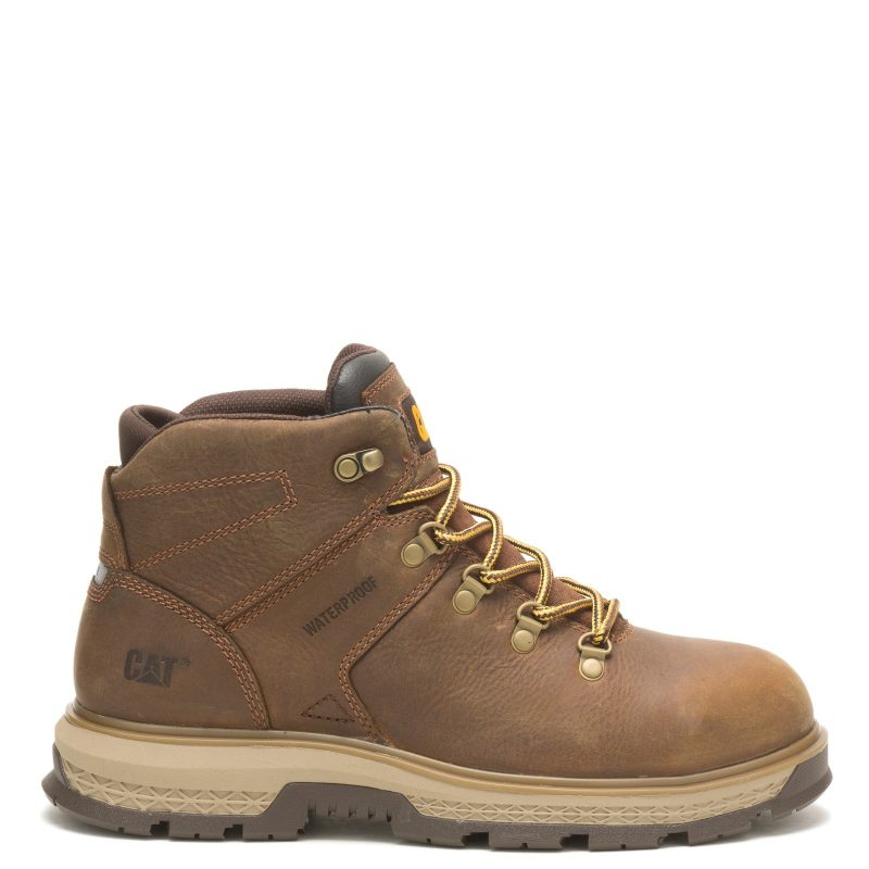 P91370 Mens Caterpillar Exposition Hiker Wp Alloy Toe Work Boot Brown 1