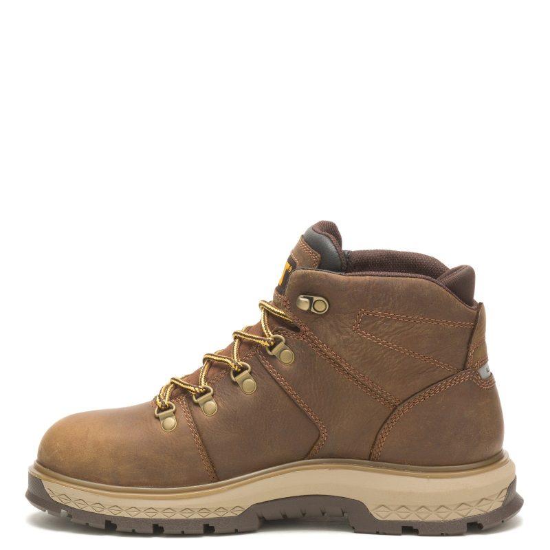 P91370 Mens Caterpillar Exposition Hiker Wp Alloy Toe Work Boot Brown 2