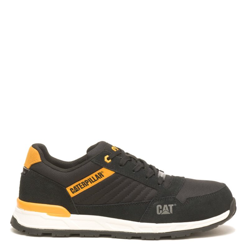 P91480 Mens Caterpillar Venward Comp Toe Work Shoe Black Yellow 1