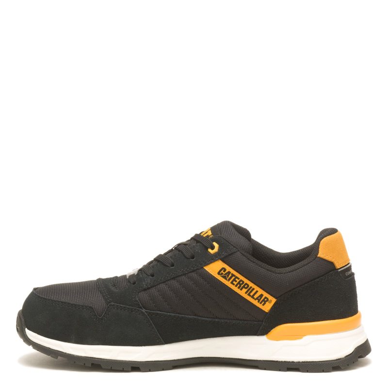 P91480 Mens Caterpillar Venward Comp Toe Work Shoe Black Yellow 3