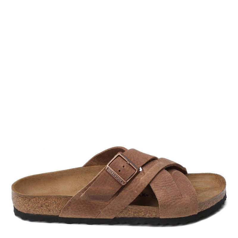 R 1015 498 Mens Birkenstock Lugano Sandal Regular Width Tobacco 1