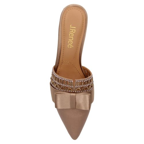 RANDA SABGE Womens J Renee Randa Mule Beige Satin 5