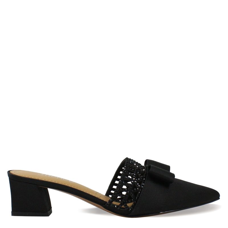 RANDA SABLK Womens J Renee Randa Mule Black Satin 1