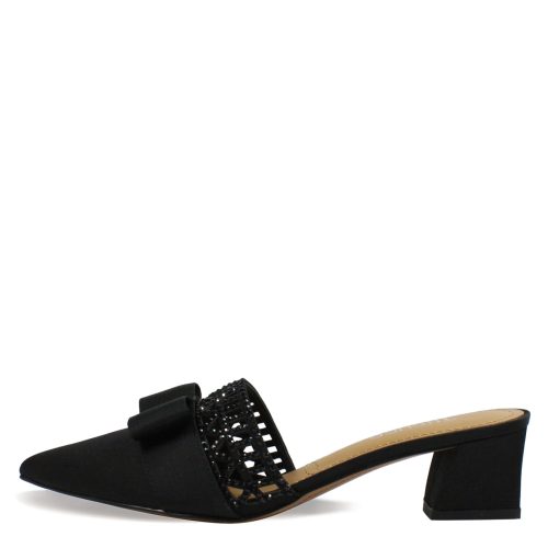 RANDA SABLK Womens J Renee Randa Mule Black Satin 3