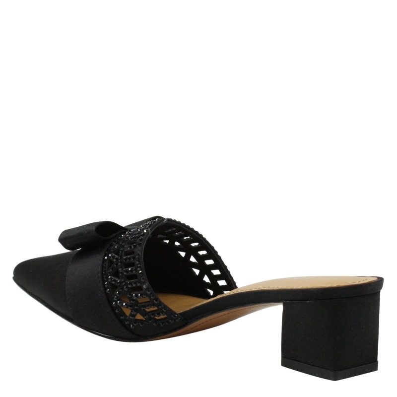 RANDA SABLK Womens J Renee Randa Mule Black Satin 4