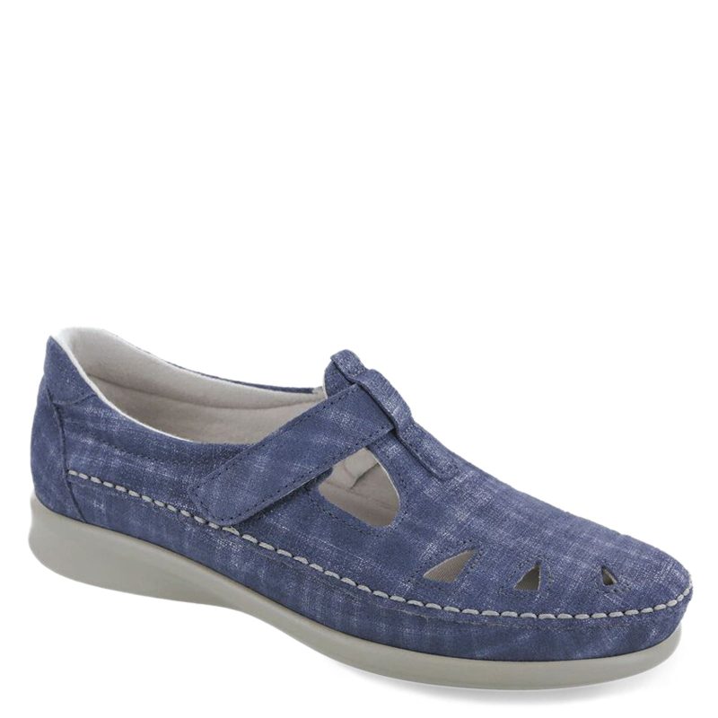 ROAMER BLUEJ Womens Sas Roamer Slip On Blue Plaid