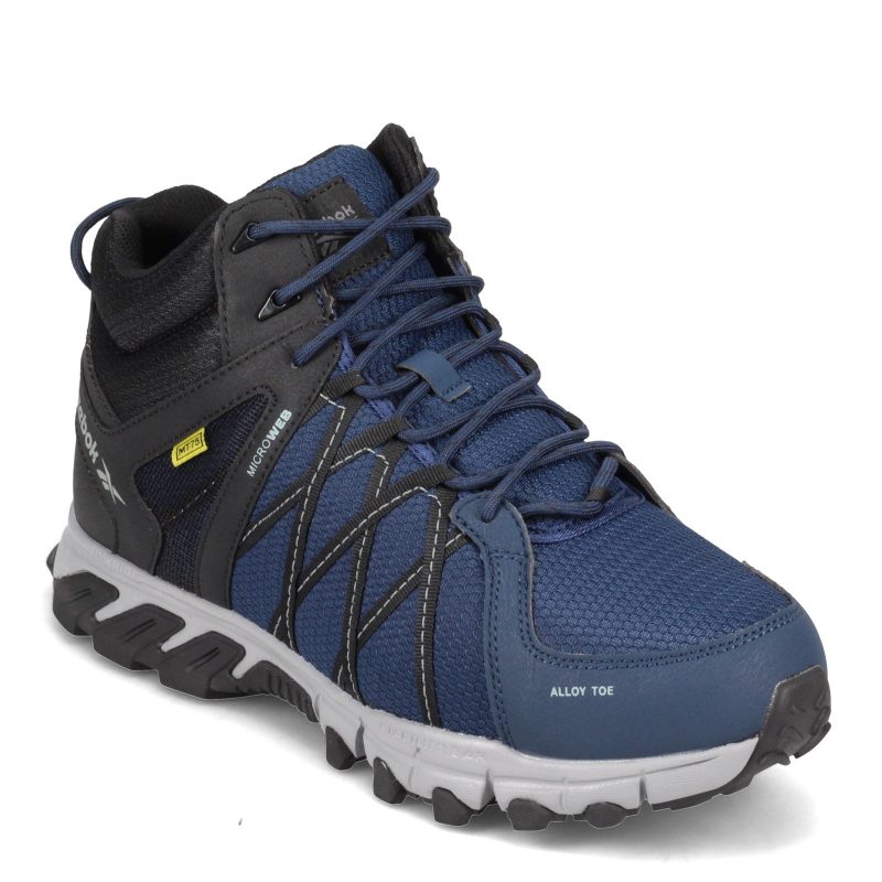 Rb3400 Mens Reebok Work Trail Grip Mid Work Shoe Navy Black