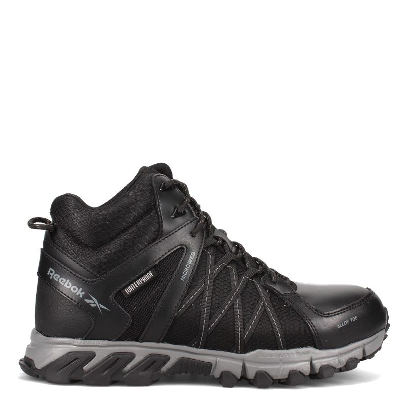 Rb3401 Mens Reebok Work Trail Grip Mid Waterproof Black 1