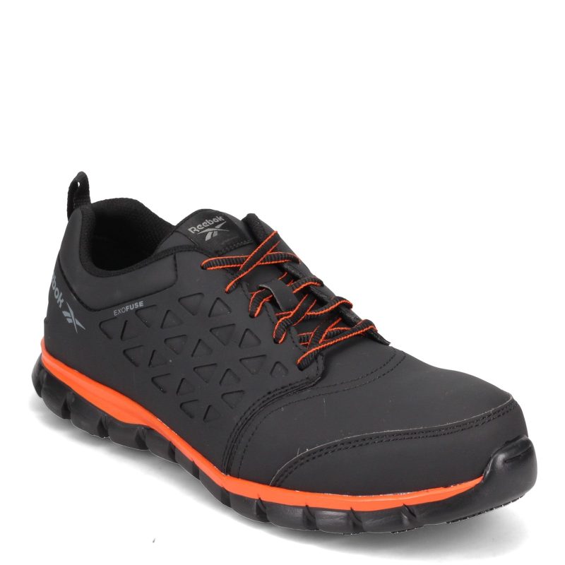 Rb4050 Mens Reebok Work Sublite Cush Exofuse Work Shoe Black Orange