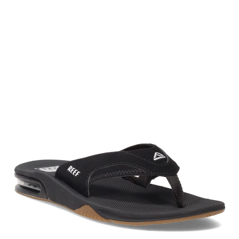 Rf 002026 Bls Mens Reef Fanning Flip Flop Black Silver