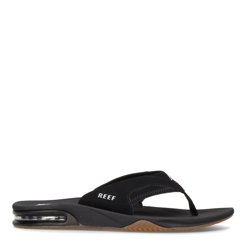 Rf 002026 Bls Mens Reef Fanning Flip Flop Black Silver 1