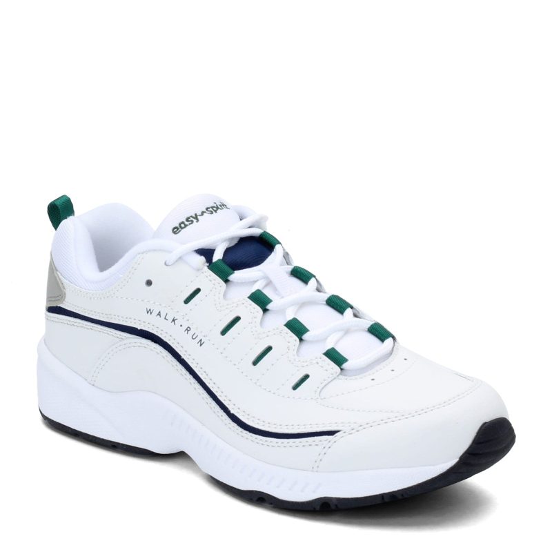 Romywhimu Womens Easy Spirit Romy Walking Shoe White Navy Green