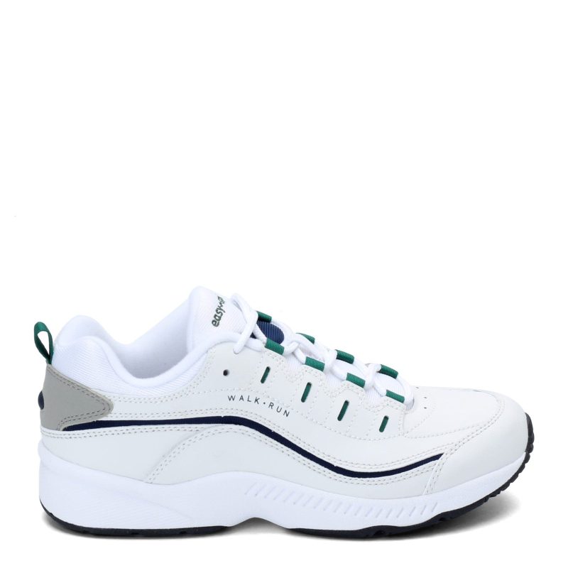 Romywhimu Womens Easy Spirit Romy Walking Shoe White Navy Green 1