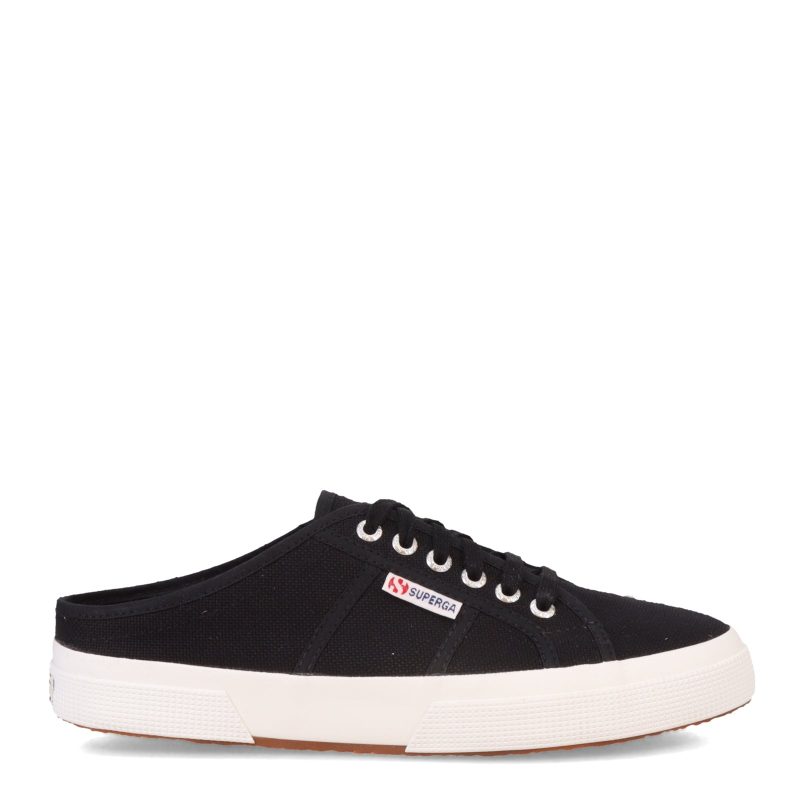 S00GJB0 F83 Womens Superga 2402 Sneaker Mule Black White 1