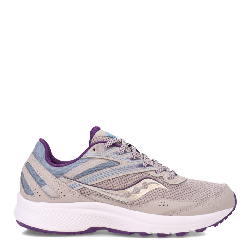 S10701 25 Womens Saucony Cohesion 15 Running Shoe Grey Purple 1