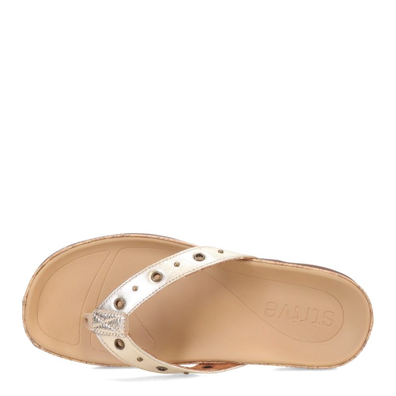 SARIA GOLD Womens Strive Saria Sandal Gold 5