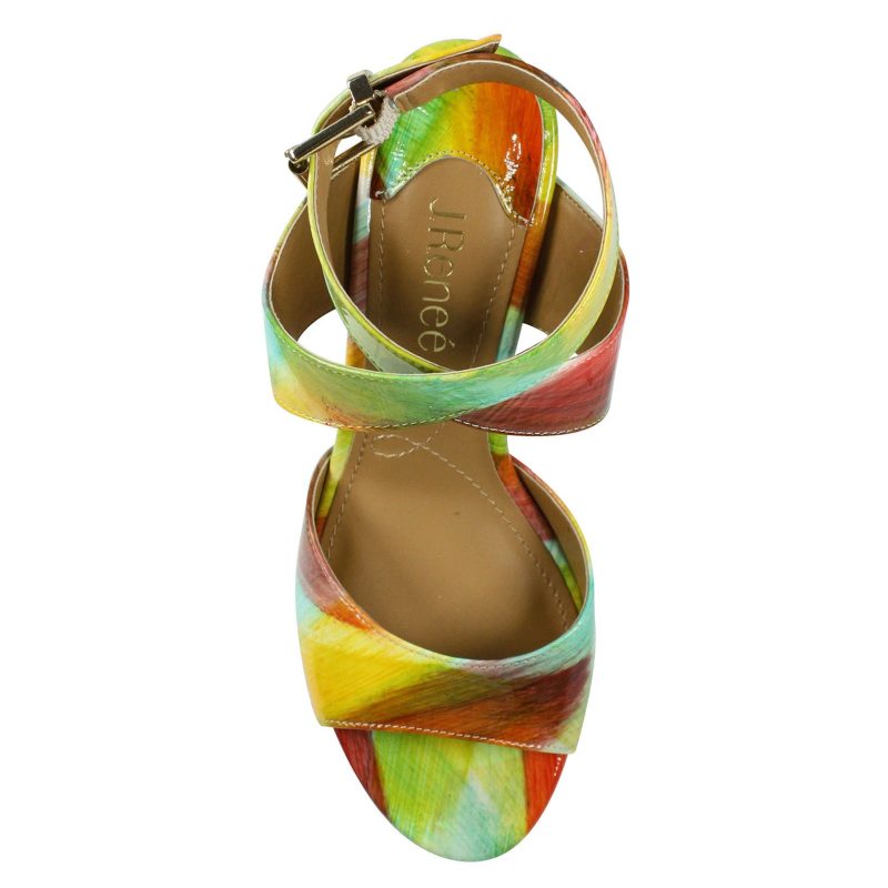 SONCIN PABRM Womens J Renee Soncino Sandal Bright Multi Patent 5