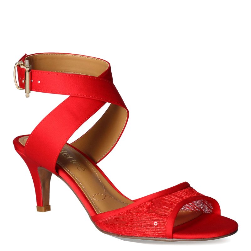 SONCIN SAREM Womens J Renee Soncino Sandal Red Fabric