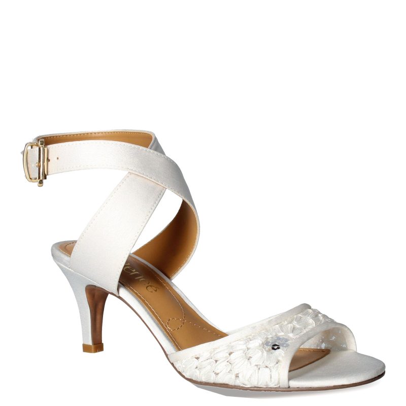 SONCIN SAWHT Womens J Renee Soncino Sandal White Lace